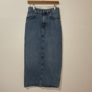 H&M Maxi Denim Skirt High back Slit